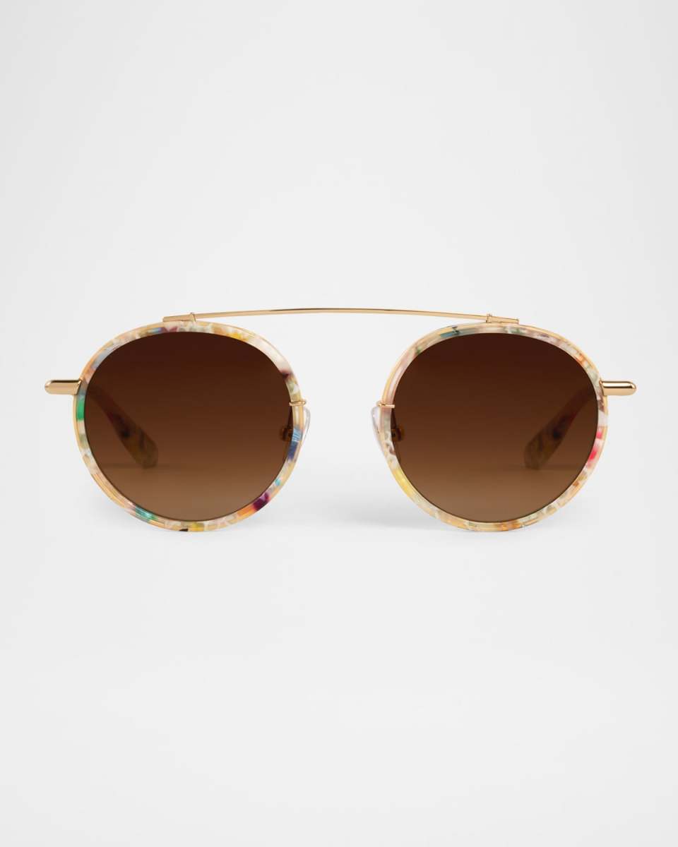 Conti Acetate & Stainless Steel Round Sunglasses